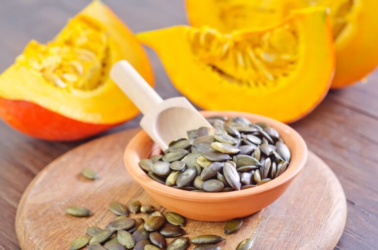 Pumpkin seeds - the record holder for the content of zinc and magnesium, which increase potency